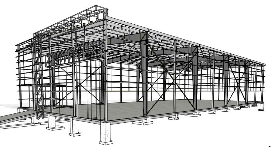 Industrial warehouse structural model, Quer&eacute;taro